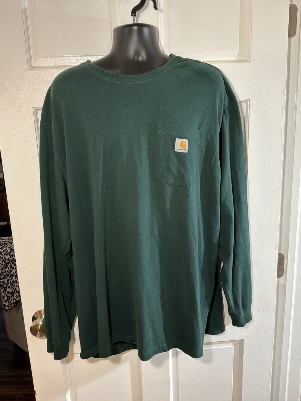 Mens Carhartt Green Long Sleeve T-shirt Size 2XL